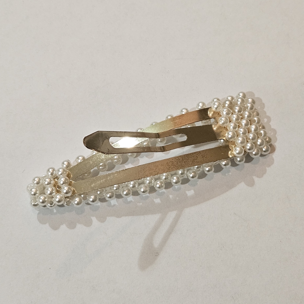 NWT Pearl Accent Hair Clip And Pin Set Wedding Feminine Preppy Avant Garde - Picture 11 of 11